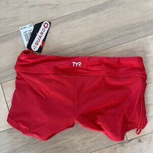 TYR Tyreco Guard Della Short Swim Bottoms Red - Size Small 4/6